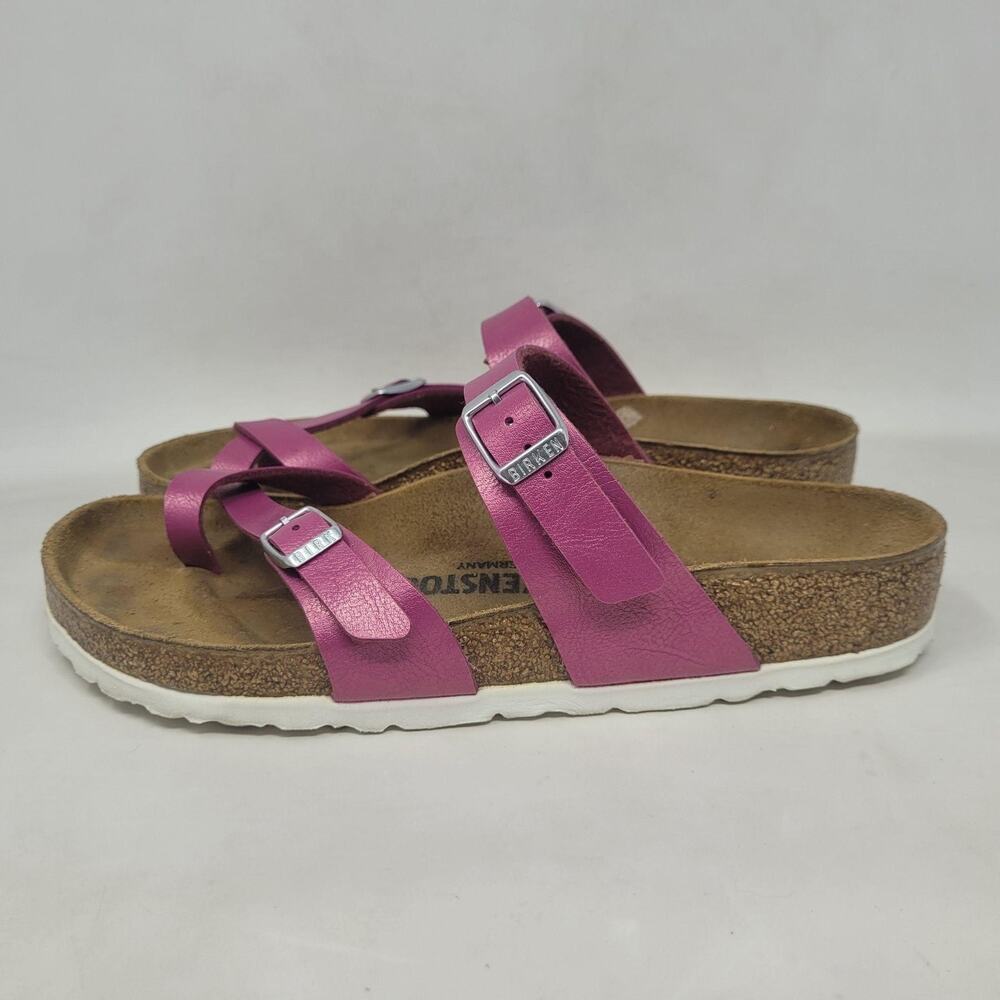 Birkenstock Mayari Sandals EU39 US8.5 Pink Magenta Haze Birko-Flor Slip On - Picture 4 of 10